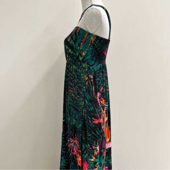 Soma one shoulder halter maxi dress soft jersey stretch tropical print small - Picture 6 of 11
